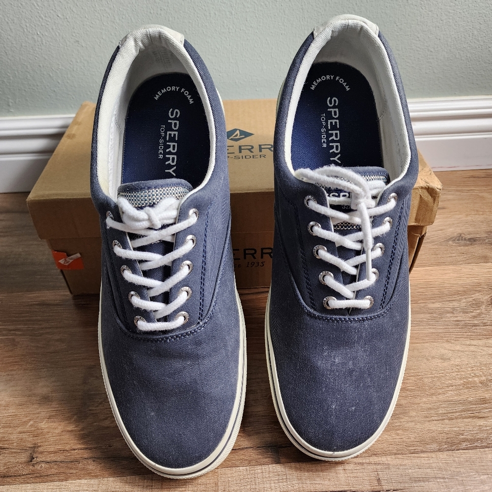 Men's Sperry Halyard CVO Sneaker Washed Navy Size 12 - Picture 9 of 11